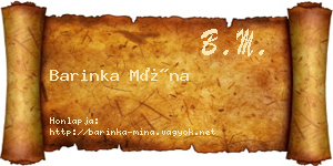 Barinka Mína névjegykártya